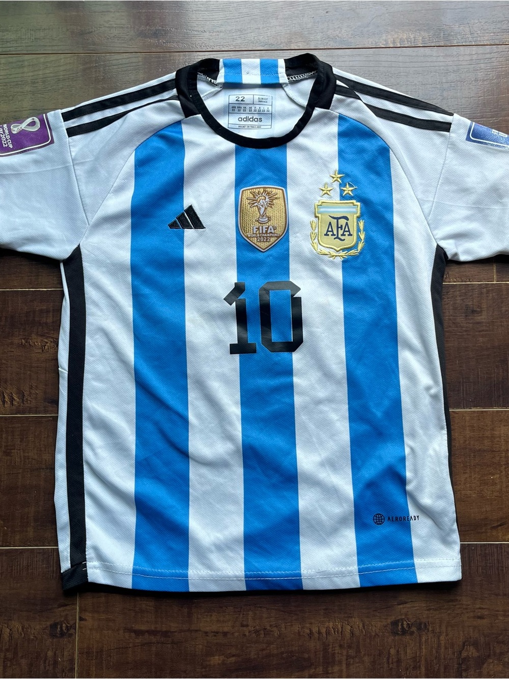 Adidas Argentina Lionel Messi 2022
Youth Fifa World Cup Home Jersey!